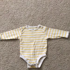 Old navy onsie. Yellow and white stripes.